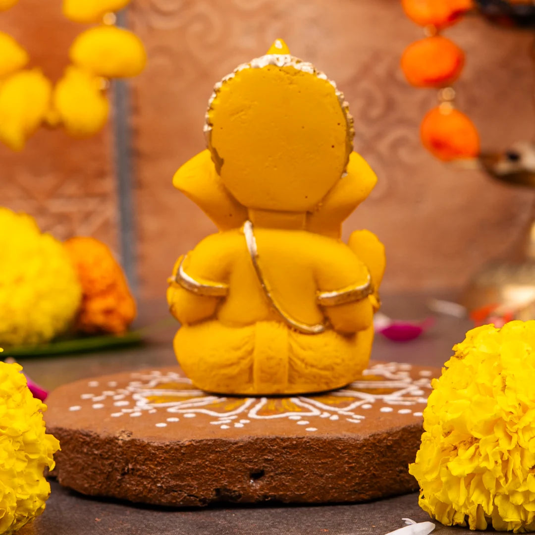 Haldi-Toned Yellow Ganesha