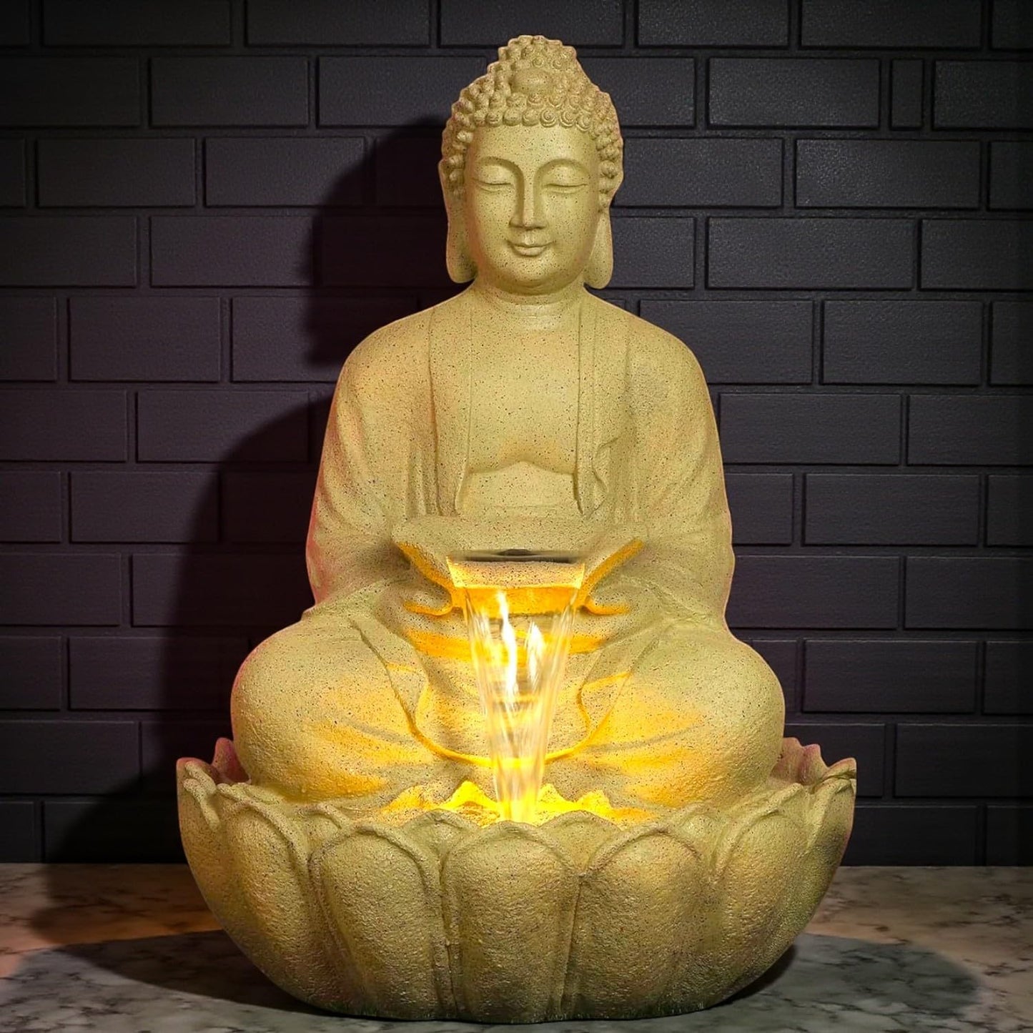 Kamal Buddha Water Fountain (Beige)