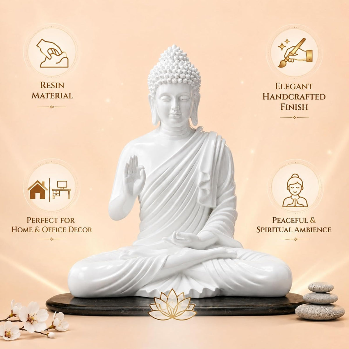 2 Feet Meditating Buddha