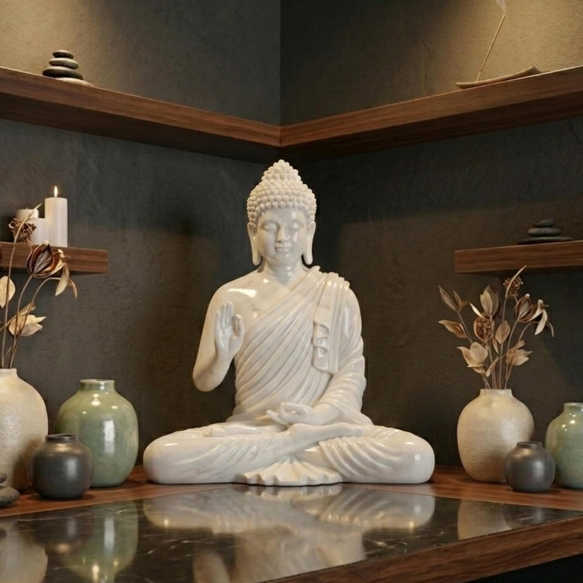 2 Feet Meditating Buddha