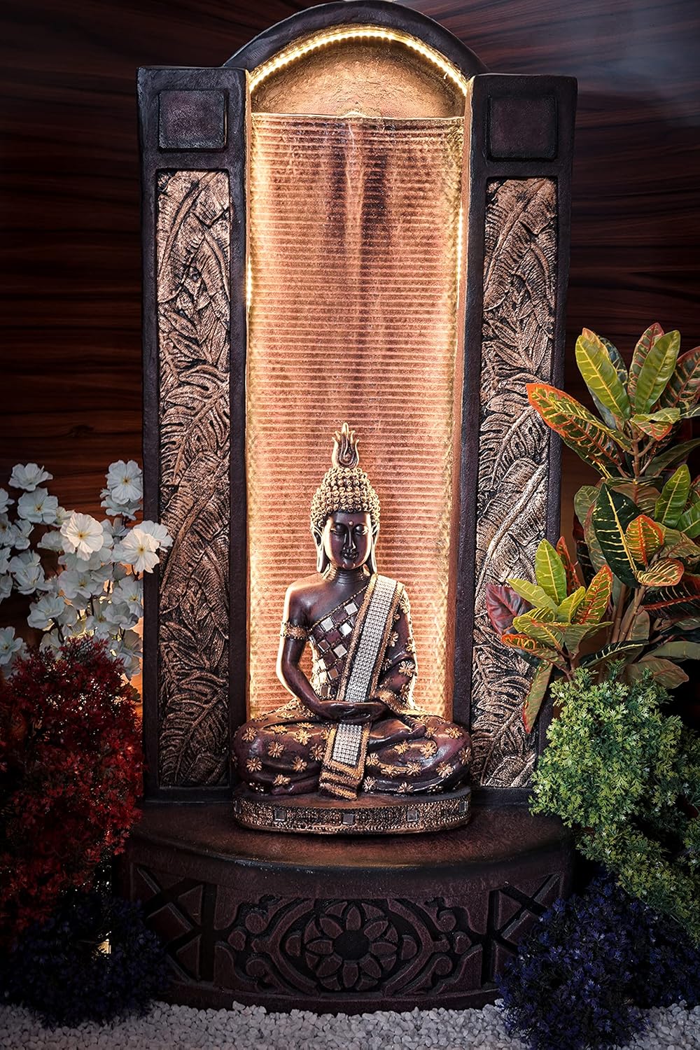 Slate 4 Feet Buddha Water Fountain (Multiple Colours Available)