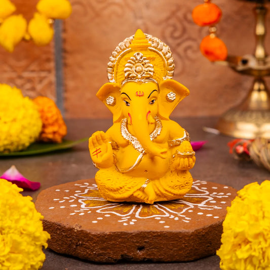 Haldi-Toned Yellow Ganesha