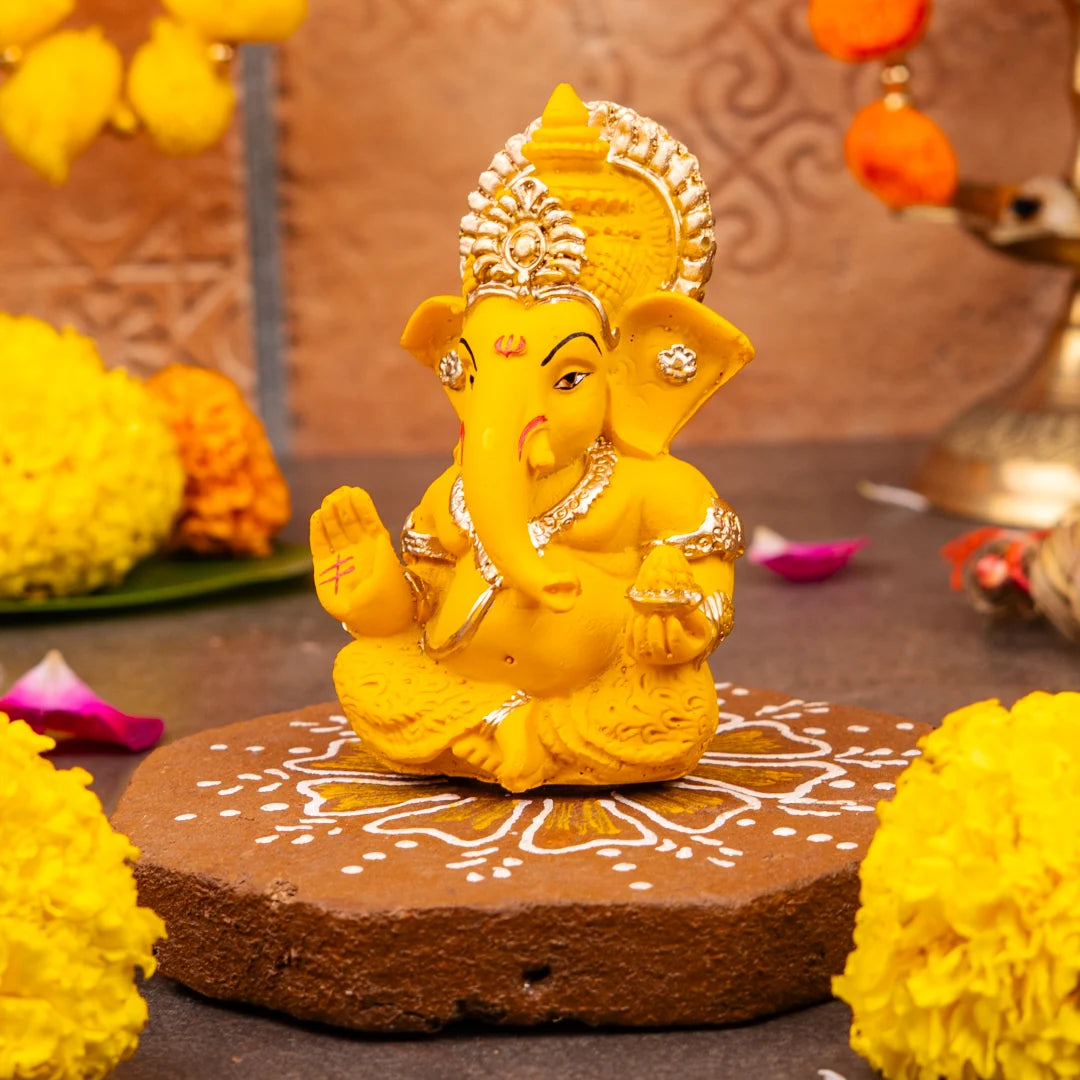 Haldi-Toned Yellow Ganesha