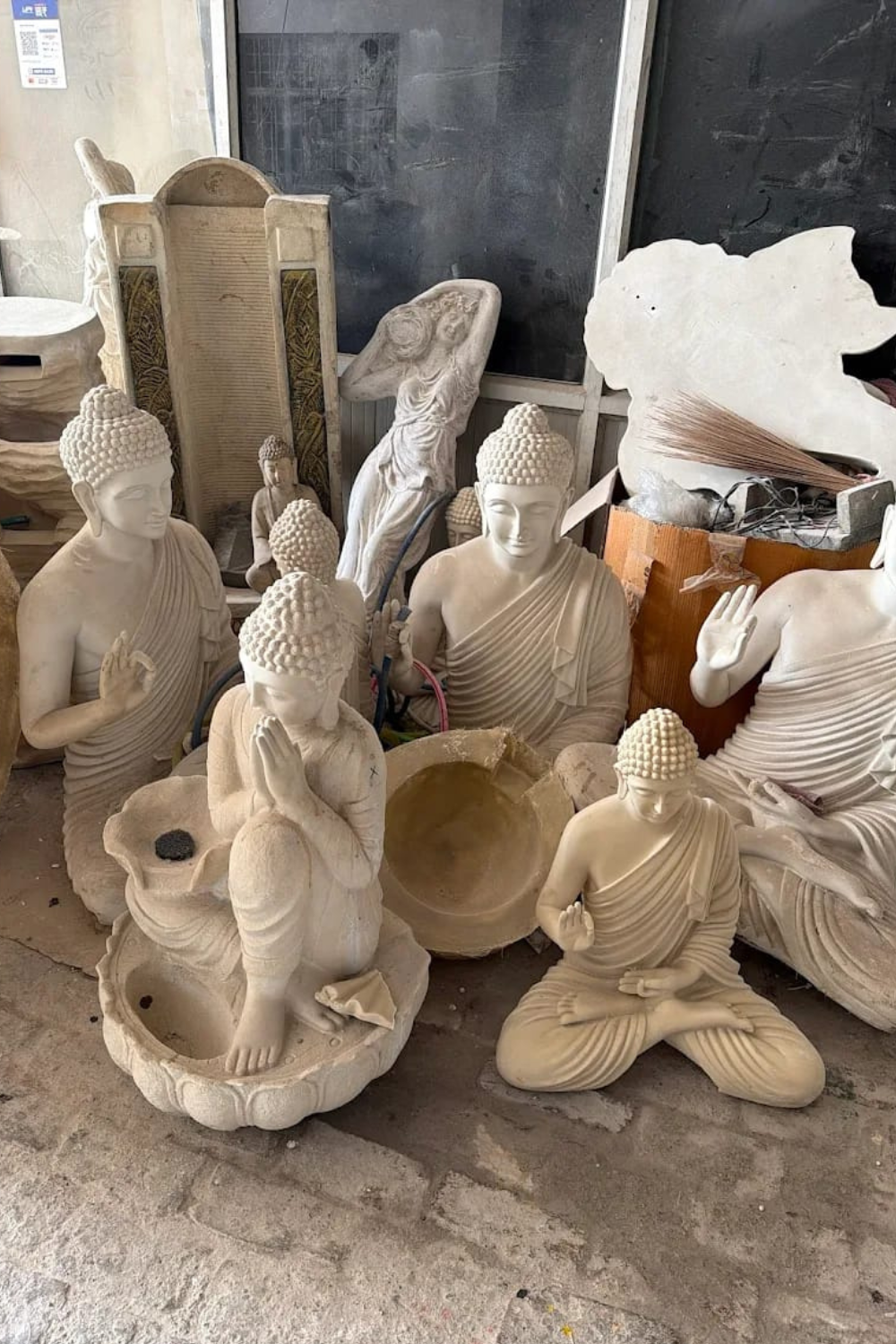Slate 4 Feet Buddha Water Fountain (Multiple Colours Available)