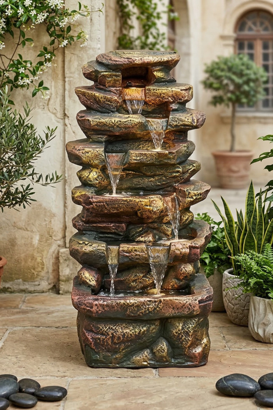 Brown Colour Racks Design Water Fountain