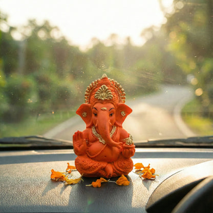 Blessing Ganesha | Orange & Golden